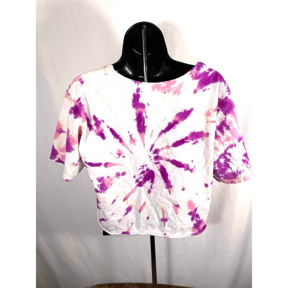 Barbie Tie-Dye Crop Top, Pink Purple Graphic Tee, Size M - Picture 2 of 6